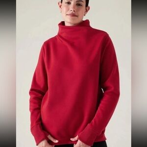 Athleta Cozy Karma Half Zip Sweatshirt in Red